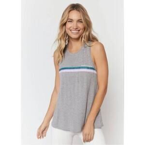 Spiritual Gangster Gray Tank Dream Tie Back XS